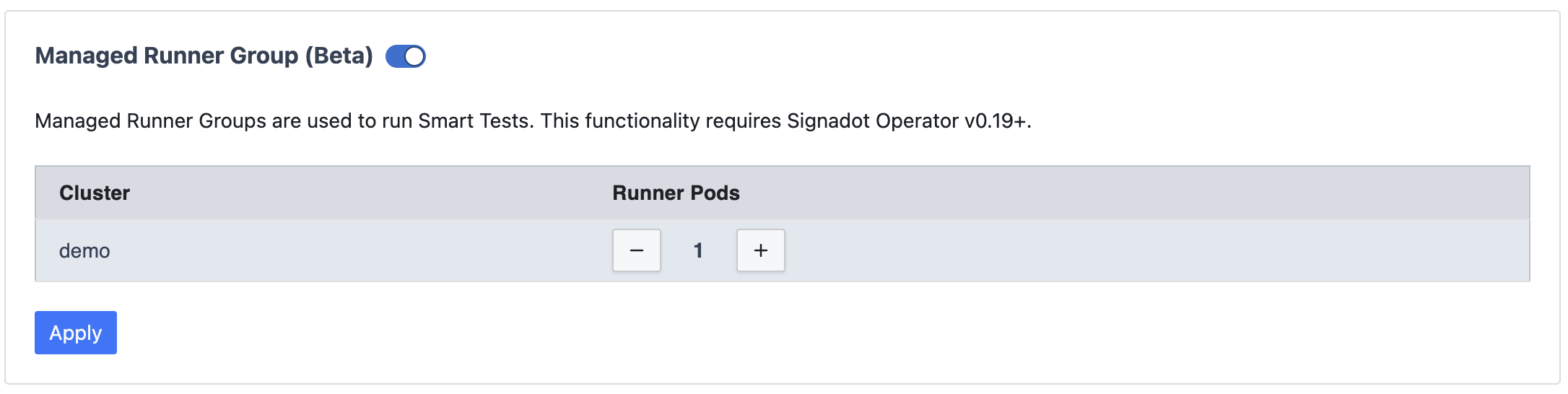 Enabling managed runner groups