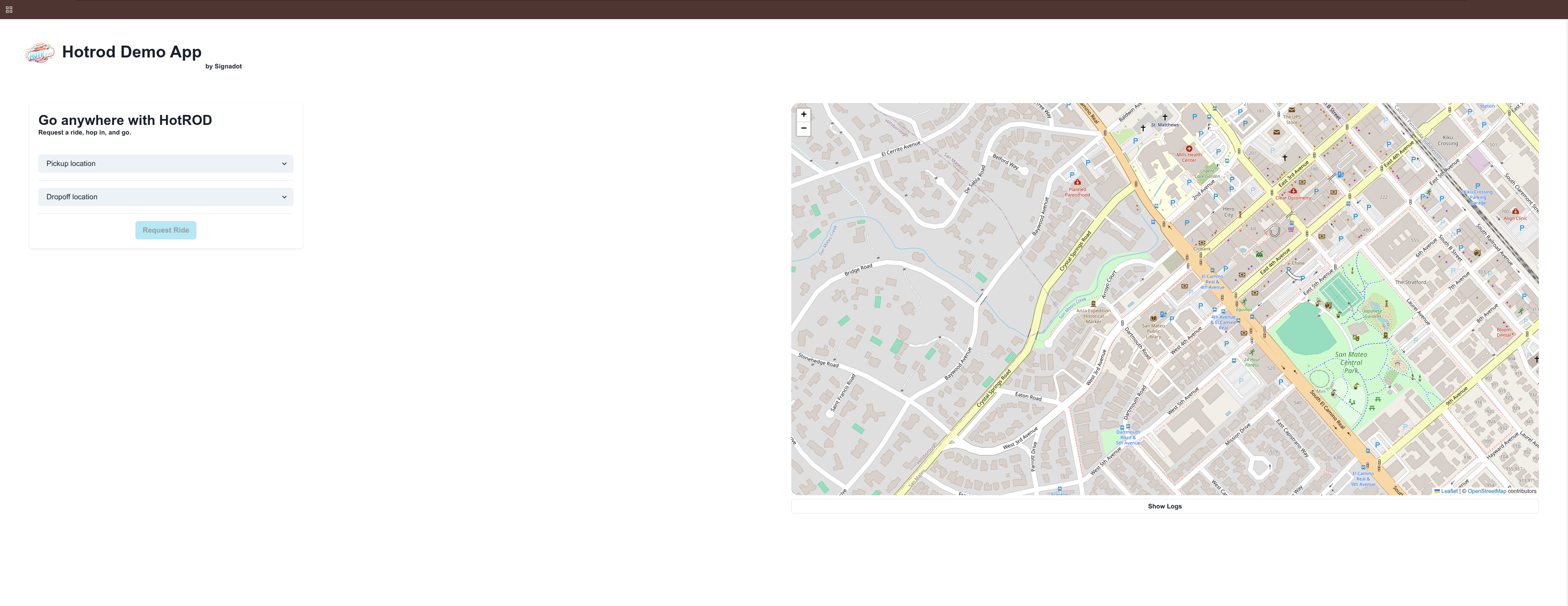 HOT R.O.D frontend application