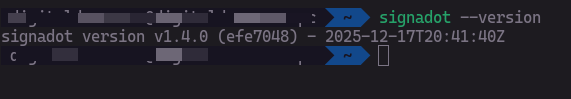 Signadot CLI version output