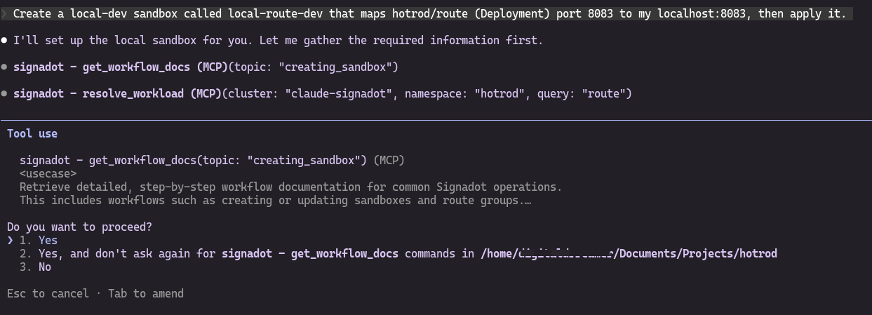 Sandbox spec confirmation