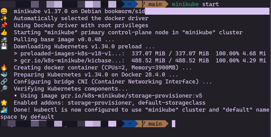 Minikube setup success