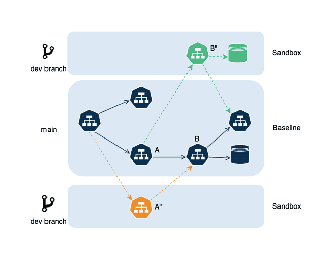 diagram of branching signadot model